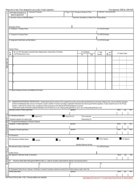 Epa Form 8700-22: A Guide To Hazardous Waste Reporting