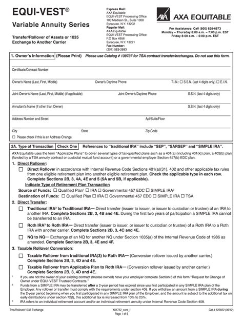 Equitable 403b Rollover Form: A Simplified Guide