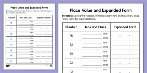 Expanded Form Worksheet For Mastering Place Value Skills