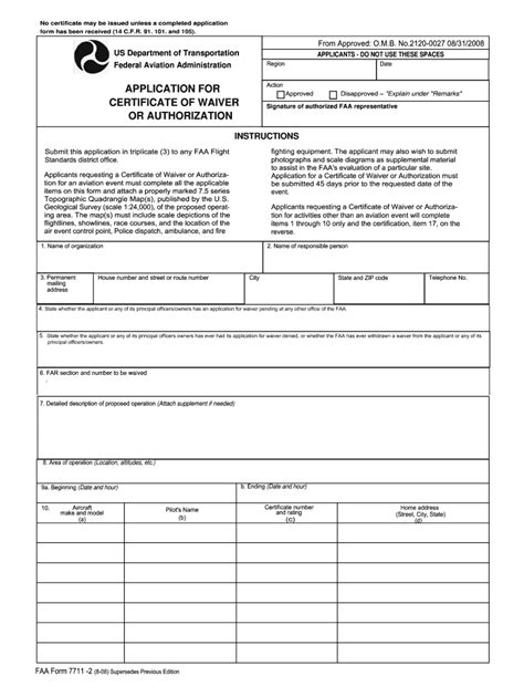 Faa Form 7711-2: Aircraft Registration Application Guide