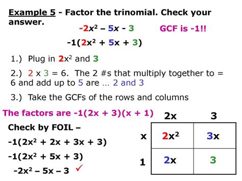 Factoring Trinomials Made Easy: Ax2+Bx+C Answer Key