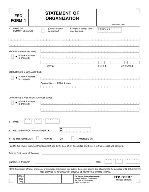 Fec 1 Form: A Complete Filing Guide