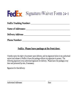 Fedex Release Signature Form: A Simplified Guide