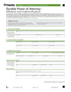 Fidelity Durable Power Of Attorney Form: A Guide