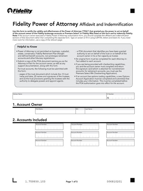 Fidelity Power Of Attorney Form Explained