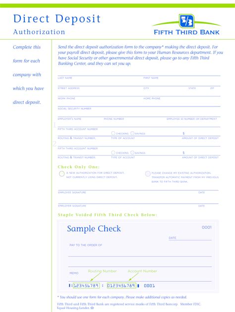 Fifth Third Direct Deposit Form: Easy Enrollment Guide