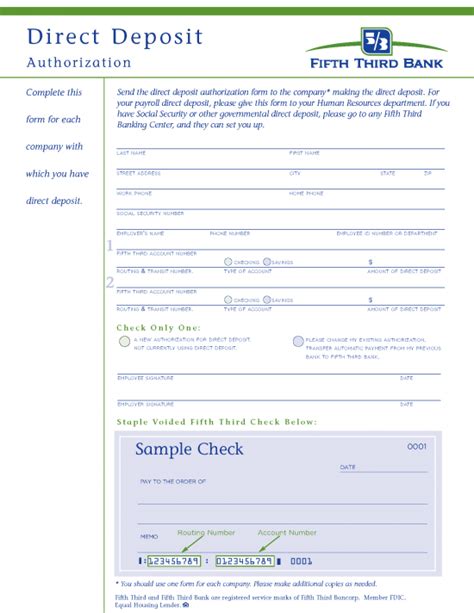 Fifth Third Direct Deposit Form: Easy Setup Guide