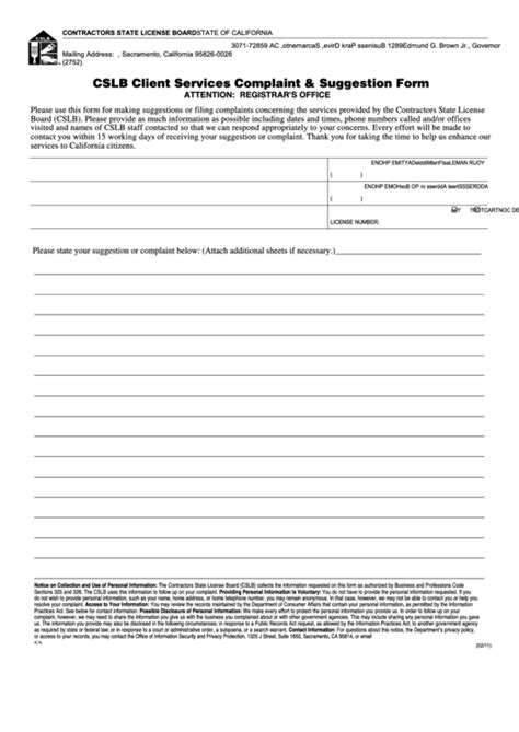 File A Cslb Complaint Form: Protect Your Rights