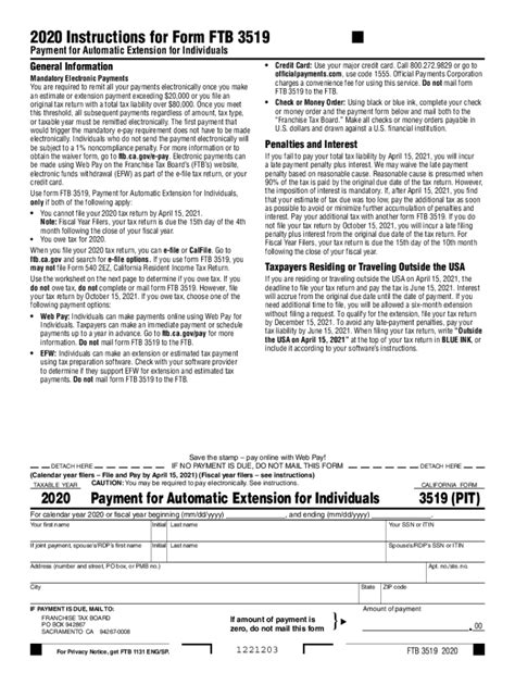 File California Tax Extension Form 3519 Easily Online