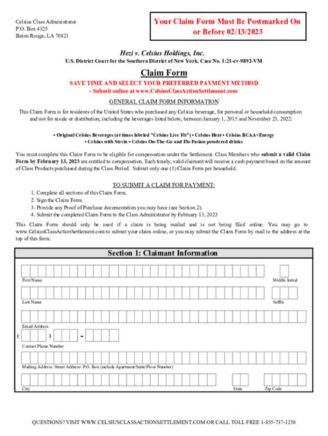 File Celsius Settlement Claim Form In 5 Easy Steps