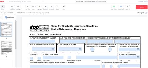 File De 2501 For Disability Insurance Benefits Now