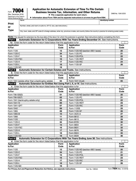 File Form 7004 By Mail: Irs Mailing Addresses