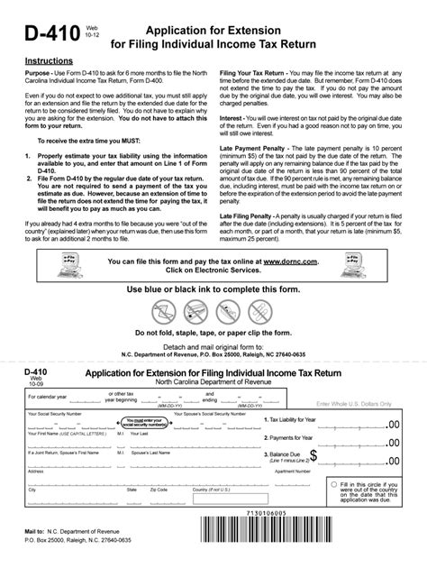 File Nc Tax Extension Form D-410 In 5 Easy Steps