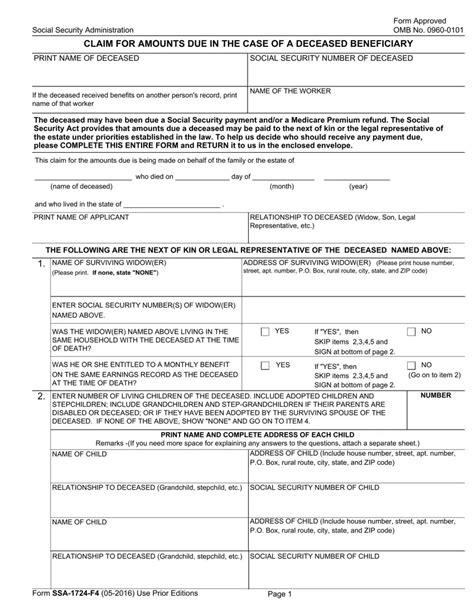 Fill Out Form Ssa-1724: A Step-By-Step Guide