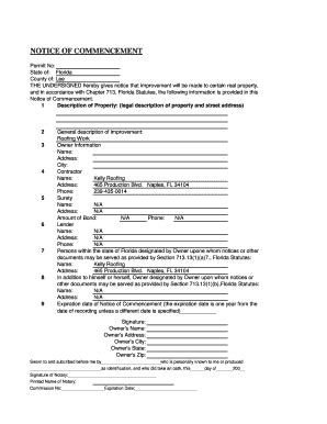 Fill Out Lee County Notice Of Commencement Form Correctly