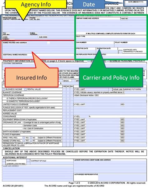 Fillable Acord 28 Form: Simplify Your Insurance Process