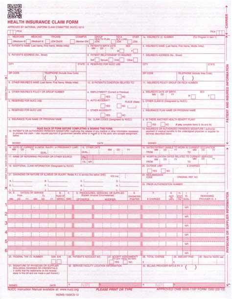 Fillable Cms 1500 Form: Easy Medical Billing Made Simple