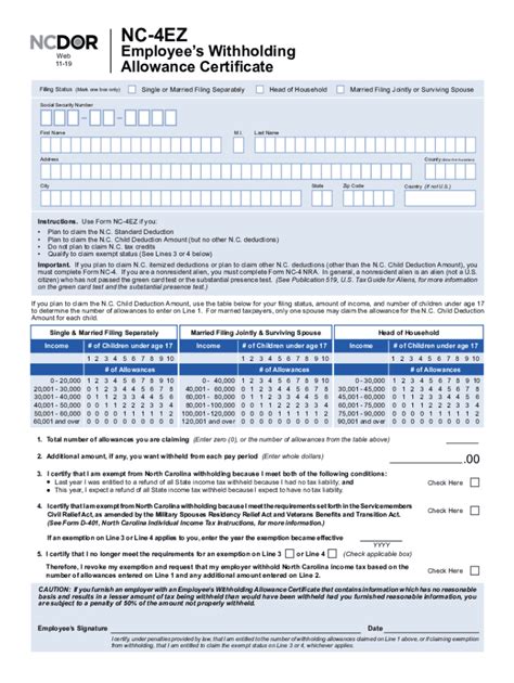 Fillable Nc-4 Form: Easy Download And Print Template