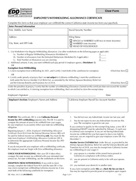 Filling Out De4 Form California: A Step-By-Step Guide