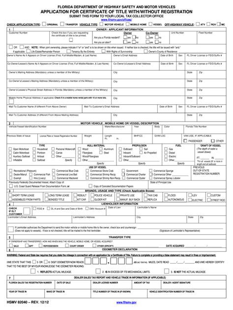 Filling Out Florida Form Hsmv 82040 Made Easy