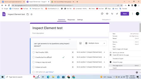 Find Answers In Google Forms Using Inspect Element