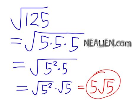 Find Square Root Of 125 In Radical Form