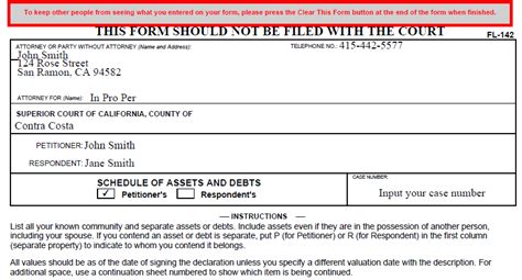 Fl 142 Form: A Guide To California Divorce Disclosure