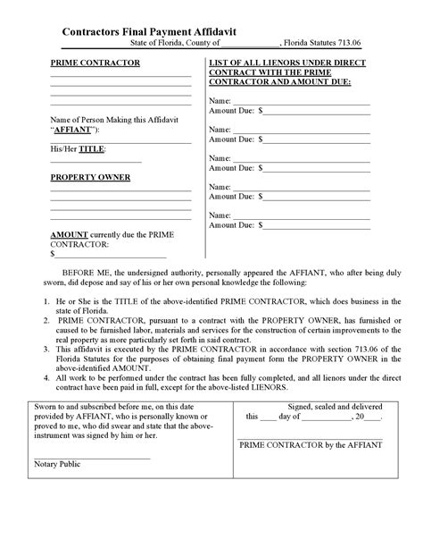 Florida Family Law Financial Affidavit Long Form Fillable Guide