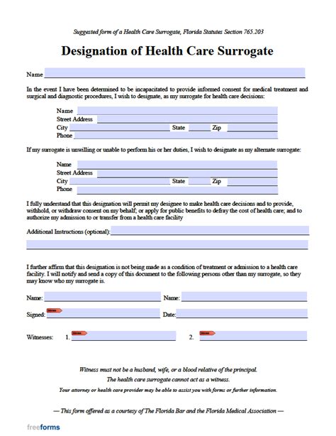 Florida Healthcare Surrogate Form: Designate Your Advocate Today