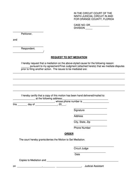 Florida Motion For Mediation Form: A Step-By-Step Guide