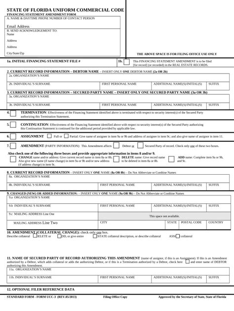 Florida Ucc Statement Termination Request Form Guide