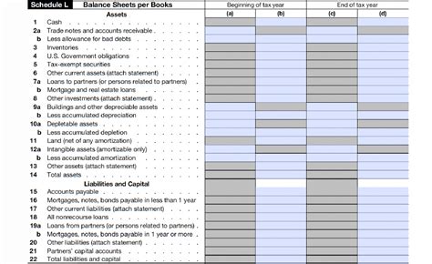 Form 1065 Schedule L: Partnership Balance Sheet Guide