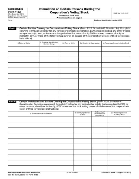 Form 1120 Schedule G: Information On Controlled Corporations