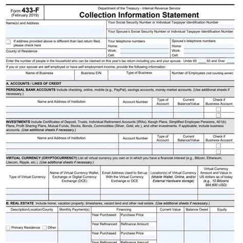 Form 433-D Mailing Address: Irs Collection Information Statement