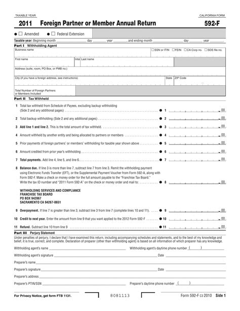 Form 592 F: Understanding And Filing The California Tax Form