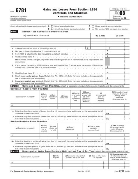 Form 6781 Instructions: Gains And Losses From Section 1256