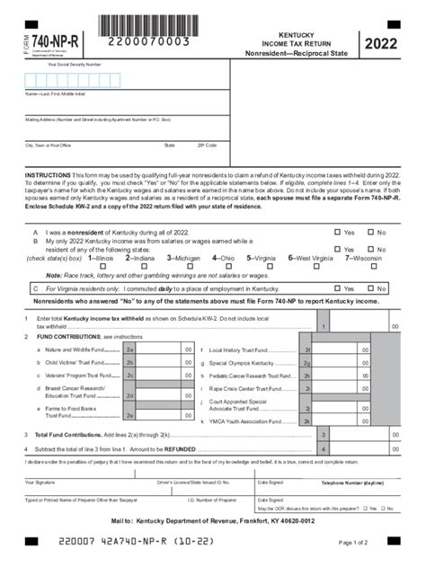 Form 740 Np: Nonresident Tax Filing In Kentucky Explained