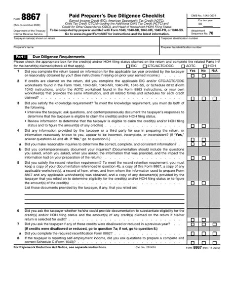 Form 8867 Due Diligence Questions: A Comprehensive Guide