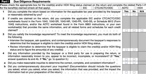 Form 8867 Due Diligence Requirements Explained