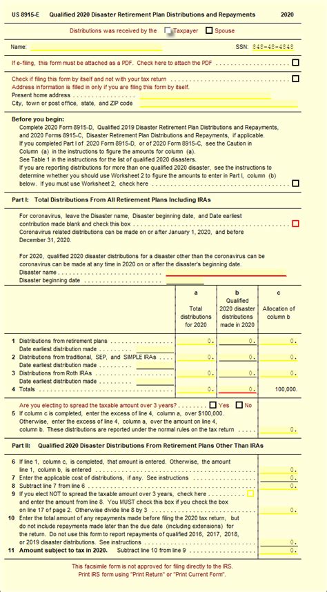 Form 8915-G: Qualified 2020 Disaster Retirement Plan Distributions