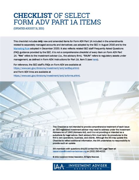 Form Adv Part 1a: A Comprehensive Guide For Investment Advisers