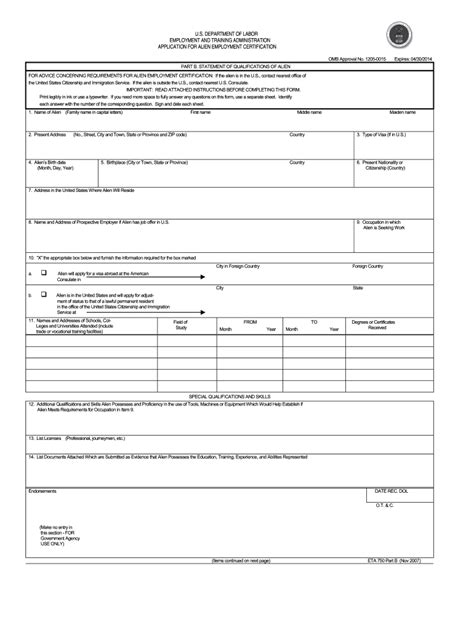 Form Eta 750b: Understanding The Details And Requirements