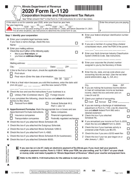 Form Il 1120 Instructions: A Step-By-Step Tax Guide