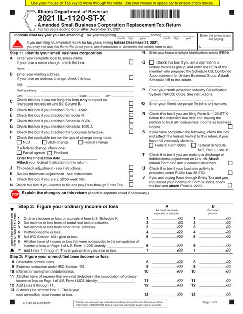 Form Il 1120: A Guide To Illinois Corporate Tax Returns