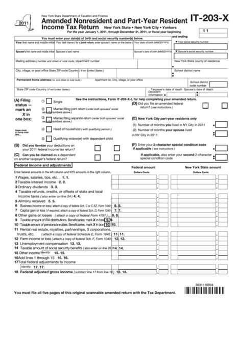 Form It-203-I: Guide To New York State Income Tax Return