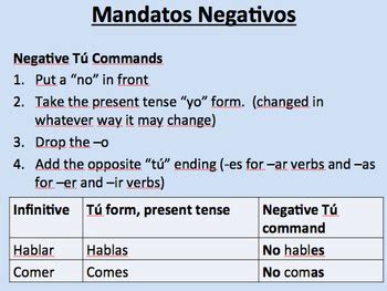 Form Negative Tu Commands In Spanish With Ease