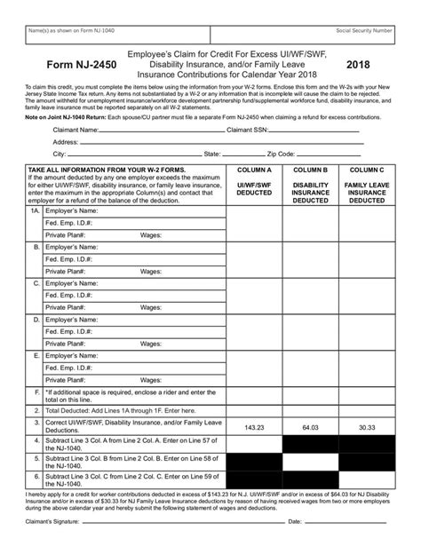 Form Nj 2450: A Guide To Filing Correctly