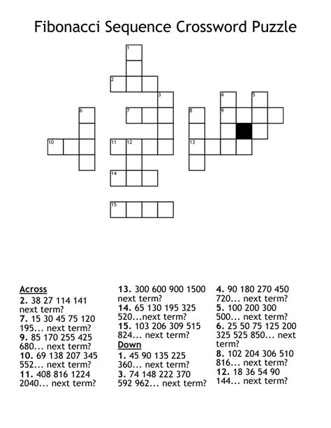 Form The Sequence Crossword: Take A Chance To Solve