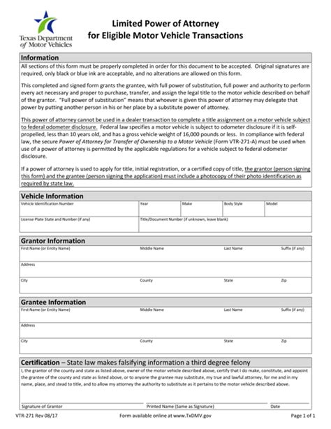 Form Vtr-271: A Guide To Texas Vehicle Transfer Titling