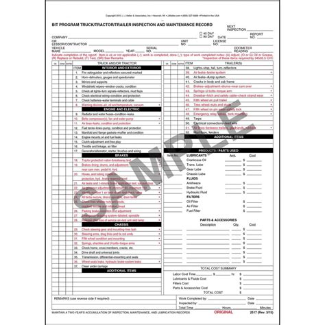 Free 90 Day Bit Inspection Form Download Now